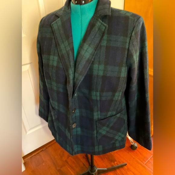 Wool Plaid Blazer - Picture 1 of 3